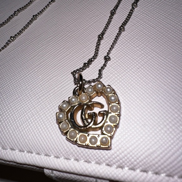 GUCCI | Upcycled ReWorked Gucci Pearl Double G Necklace - Picture 1 of 5